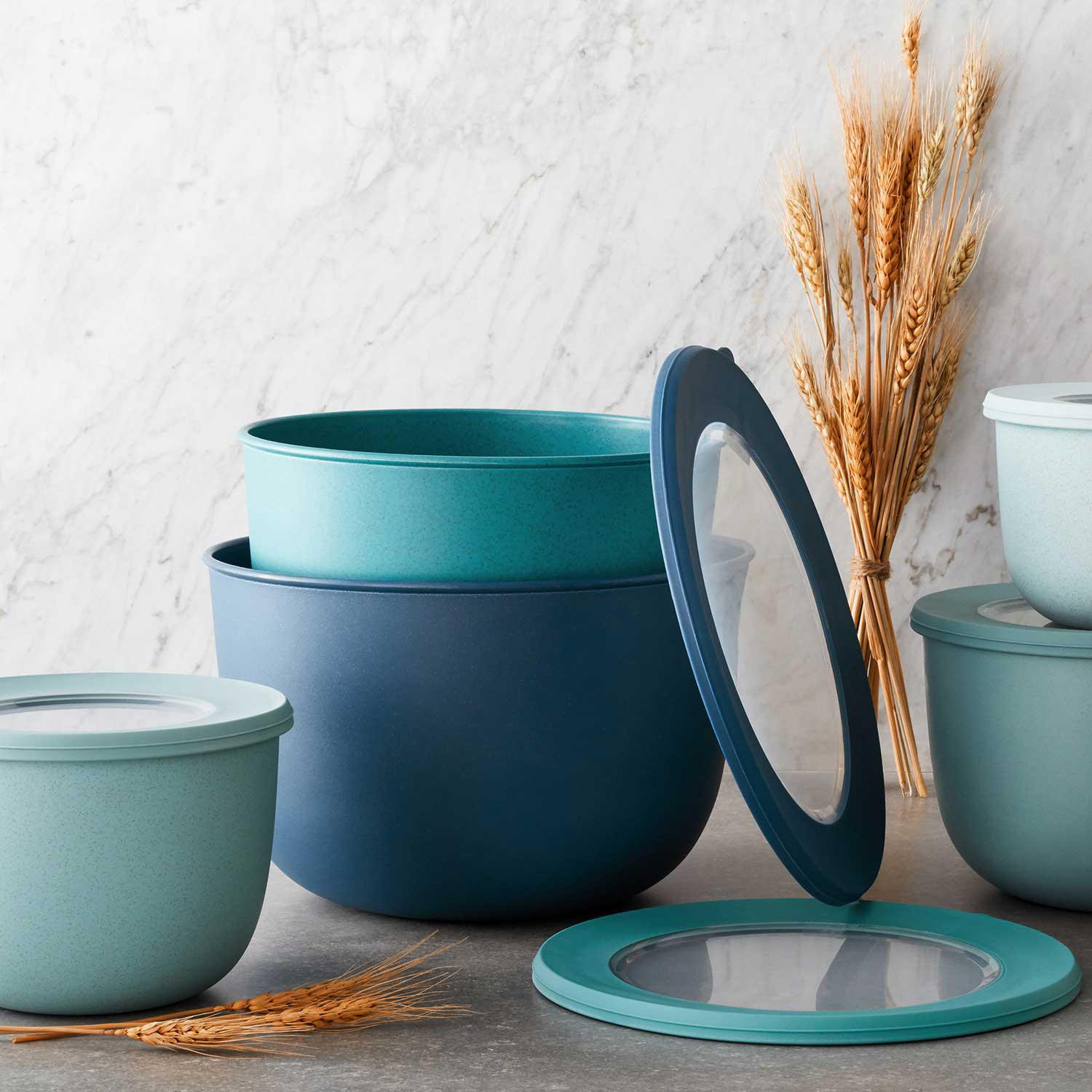 Member's Mark 10-Piece Break-resistant Wheat Straw Mixing Bowls, 5 Bowls + 5 Lids (Assorted Color... | Sam's Club