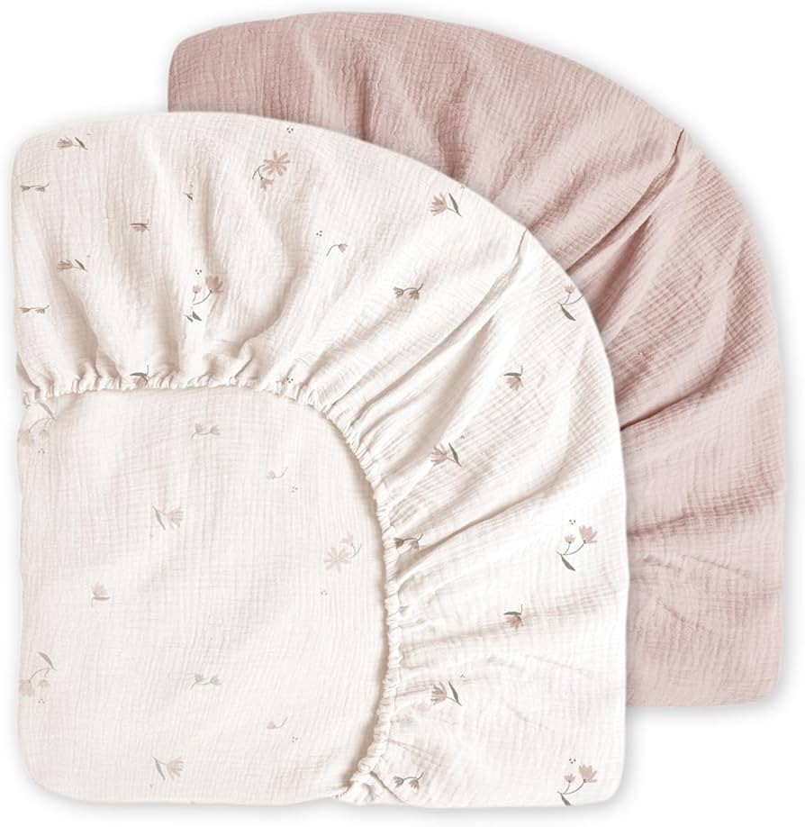 Little Grape Land Muslin Crib Sheets Fitted for Boys and Girls 2 Pack, 100% Cotton Baby Bed Sheet... | Amazon (US)