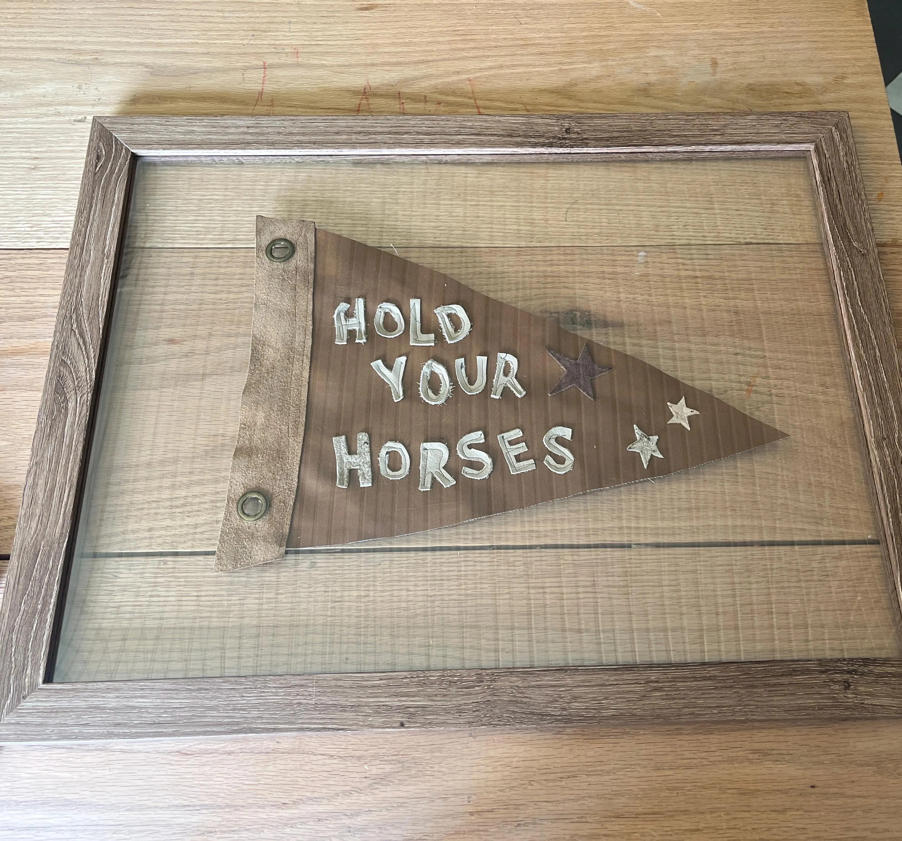 A Western Inspired Pennant - HOLD YOUR HORSES Western Wall Pennat | Pennats | Cowboy Pennants, We... | Etsy (Global)