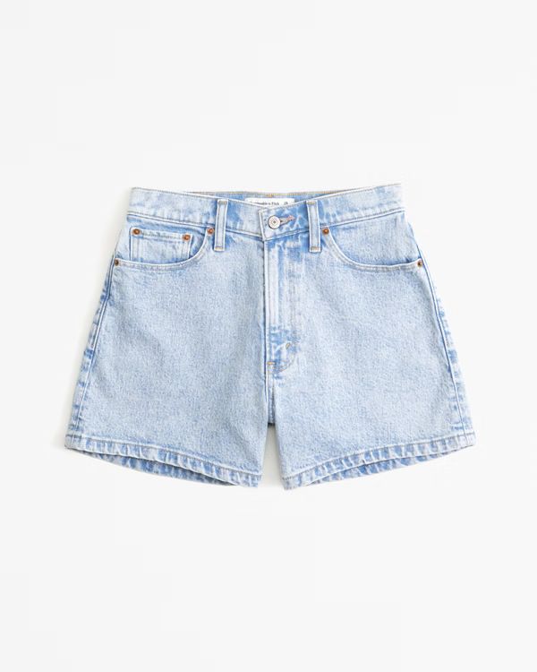 Women's Curve Love High Rise 4 Inch Mom Short | Women's New Arrivals | Abercrombie.com | Abercrombie & Fitch (US)