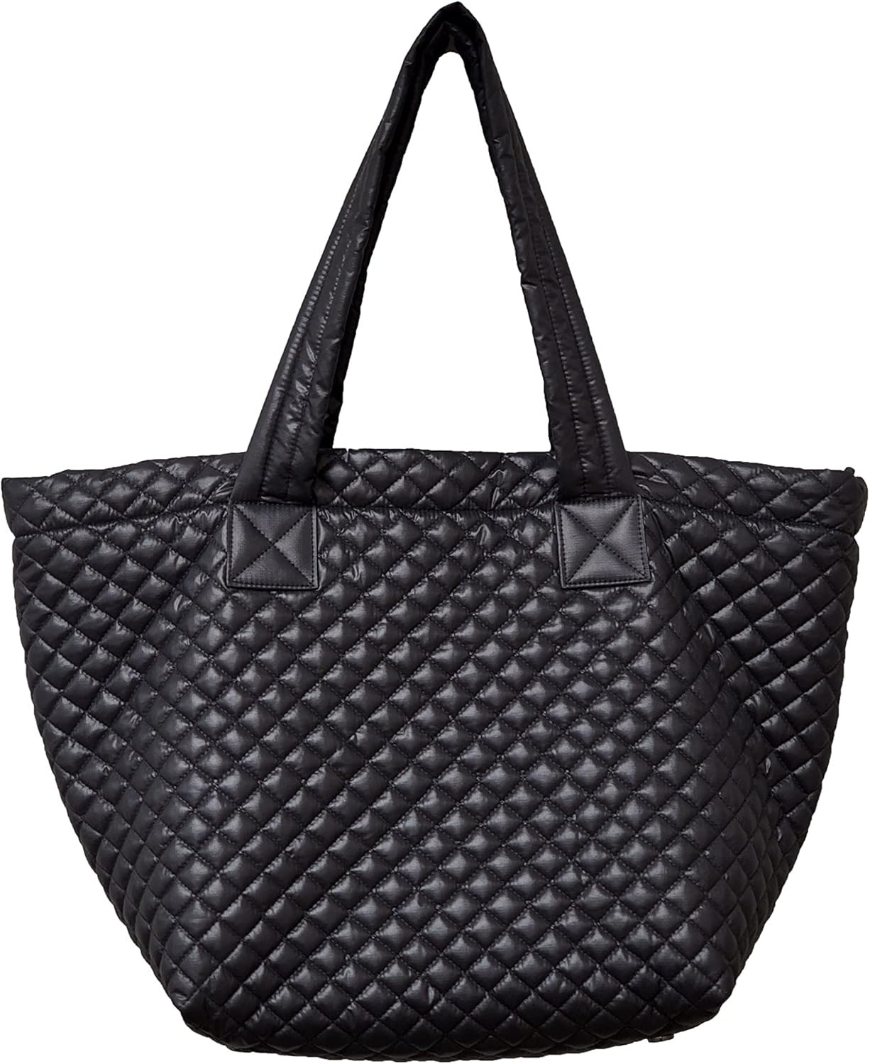 CLARANY Comfortable Lightweight Large Quilted Zipper Tote with Pouch water repellent Black | Amazon (US)