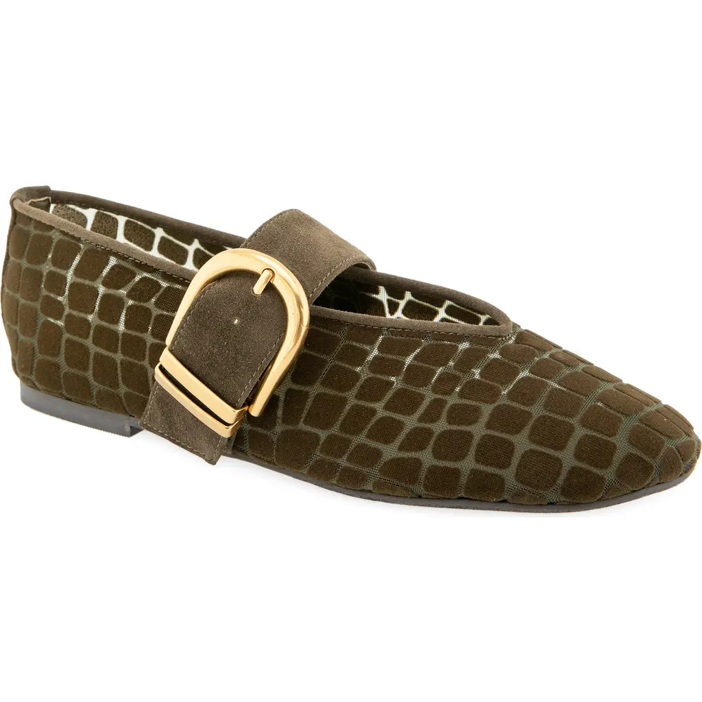 Kenneth Cole Tamarra Mary Jane Flat in Olive Mesh at Nordstrom, Size 10 | Nordstrom