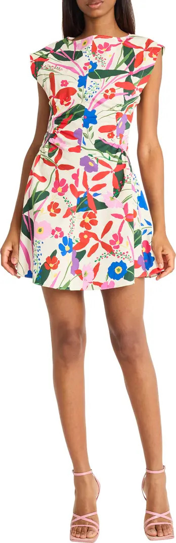 DONNA MORGAN FOR MAGGY Floral Cap Sleeve Fit & Flare Minidress | Nordstromrack | Nordstrom Rack