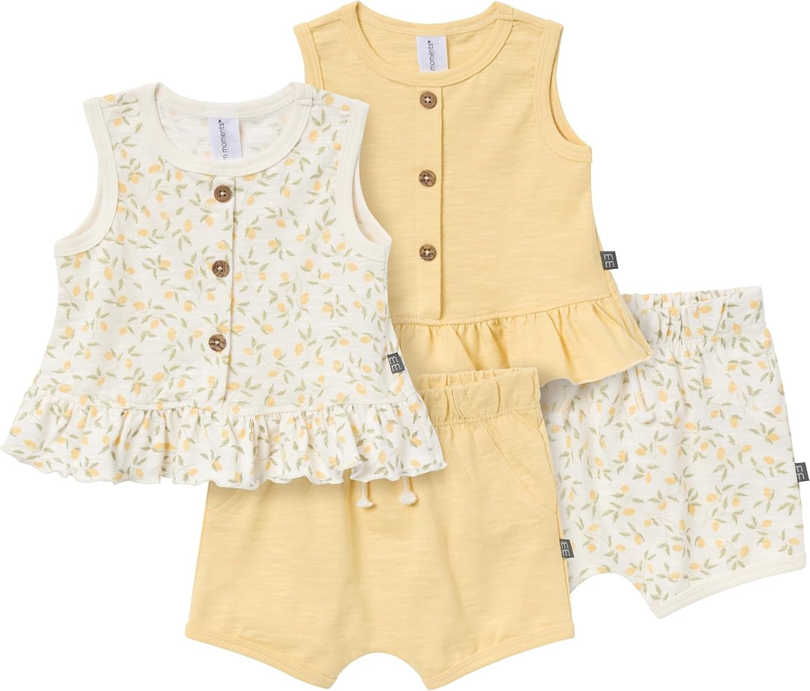 Modern Moments by Gerber Baby Girls 4-pack Peplum Top & Short Set | Amazon (US)
