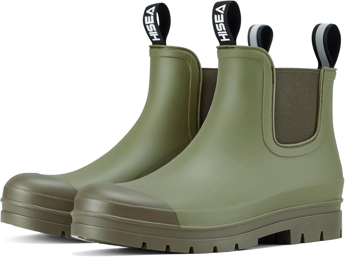 HISEA Women's Short Rain Boots Fashion Waterproof Chelsea Boots Ankle Garden Shoes for Ladies Non... | Amazon (US)