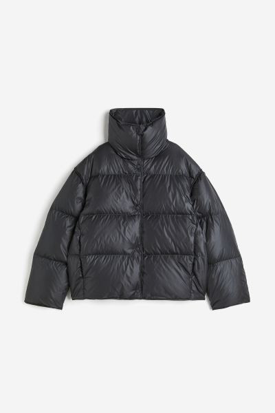 Down puffer jacket - Dark grey - Ladies | H&M GB | H&M (UK, MY, IN, SG, PH, TW, HK)