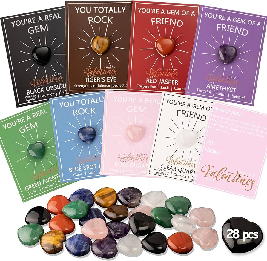 28 pcs Valentines Day Gifts for Kids-Valentines Day Cards for Kids School classroom,valentines he... | Amazon (US)