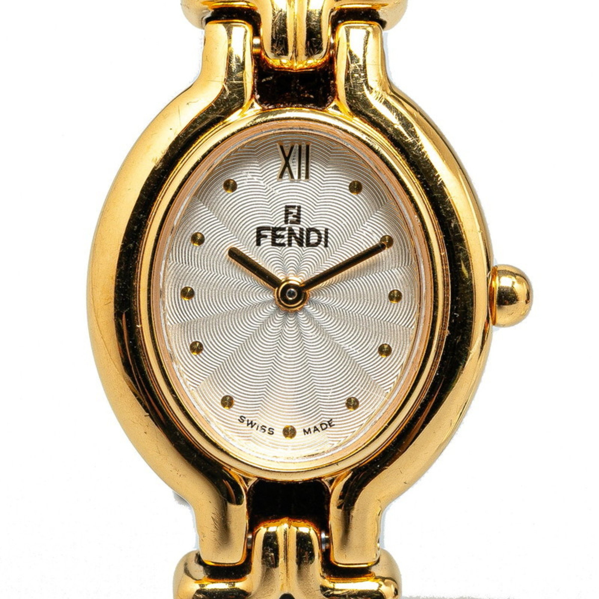 Pre-Owned Fendi Chameleon Watch with 5 Changeable Straps, 640L, Quartz, White Dial, Plated Leathe... | Walmart (US)