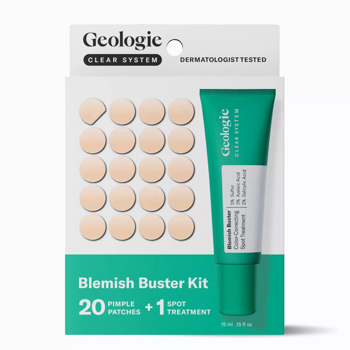 Geologie Clear System Blemish Buster Kit - Acne Pimple Patches & Spot Treatment - 20ct + 15ml | Target