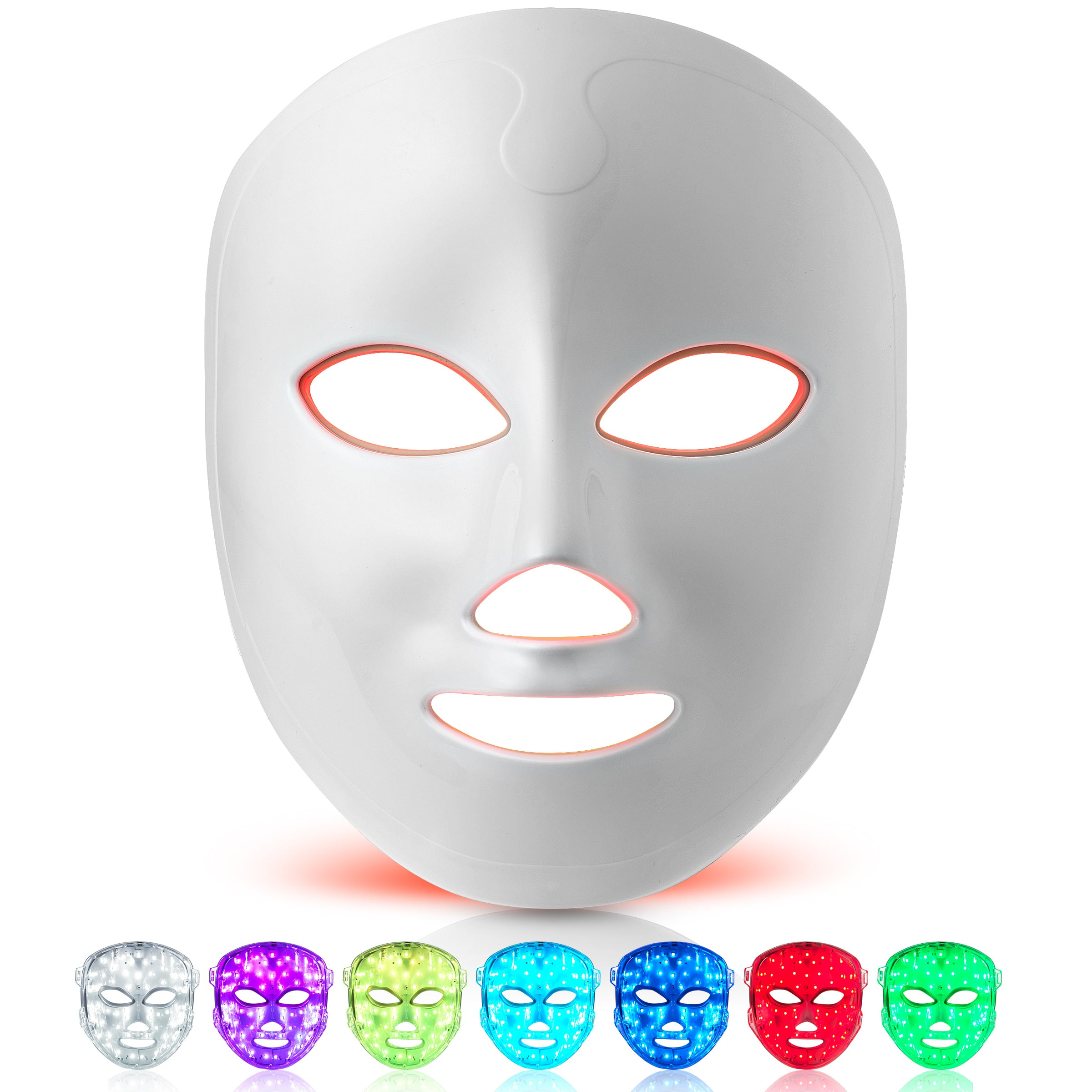 Lovery - 7-Color LED Light Therapy Facial Mask for Radiant Skin - White | Best Buy U.S.