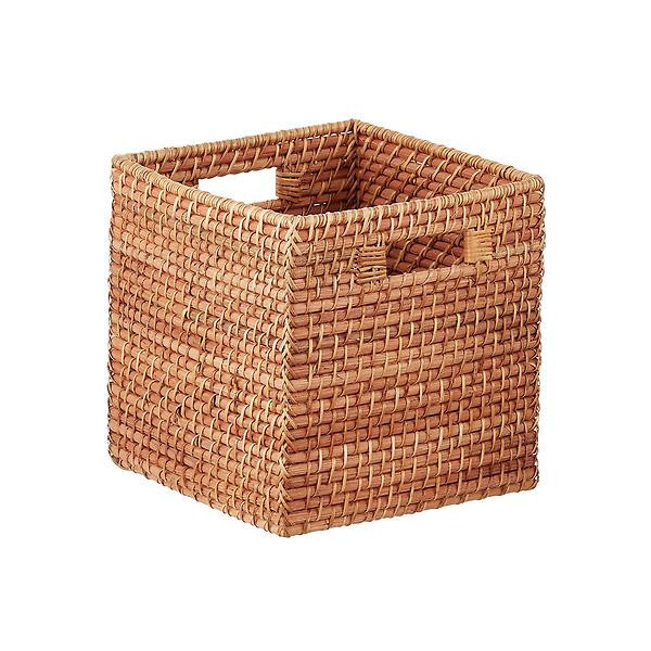 Rattan Storage Cube with Handles | The Container Store