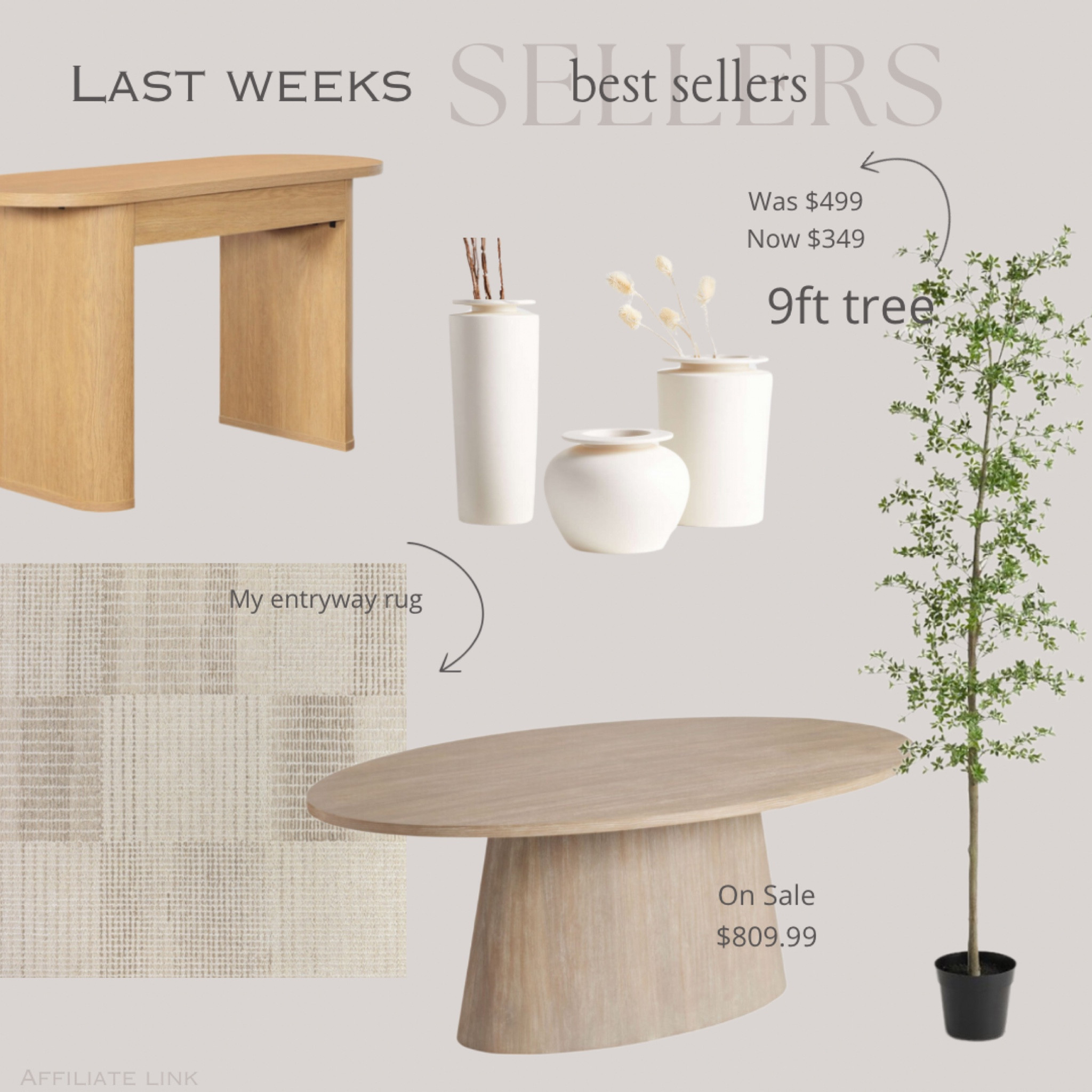 Last week’s BEST sellers! 


Dining room table, area rug, neutral rug, olive tree, shady lady, white vase, neutral decor, writing desk, vanity table, home decor, organic modern, spring decor 


#worldmarket #potterybarn #rugsusa #walmart #crate&barrel 

#LTKHome #LTKSeasonal