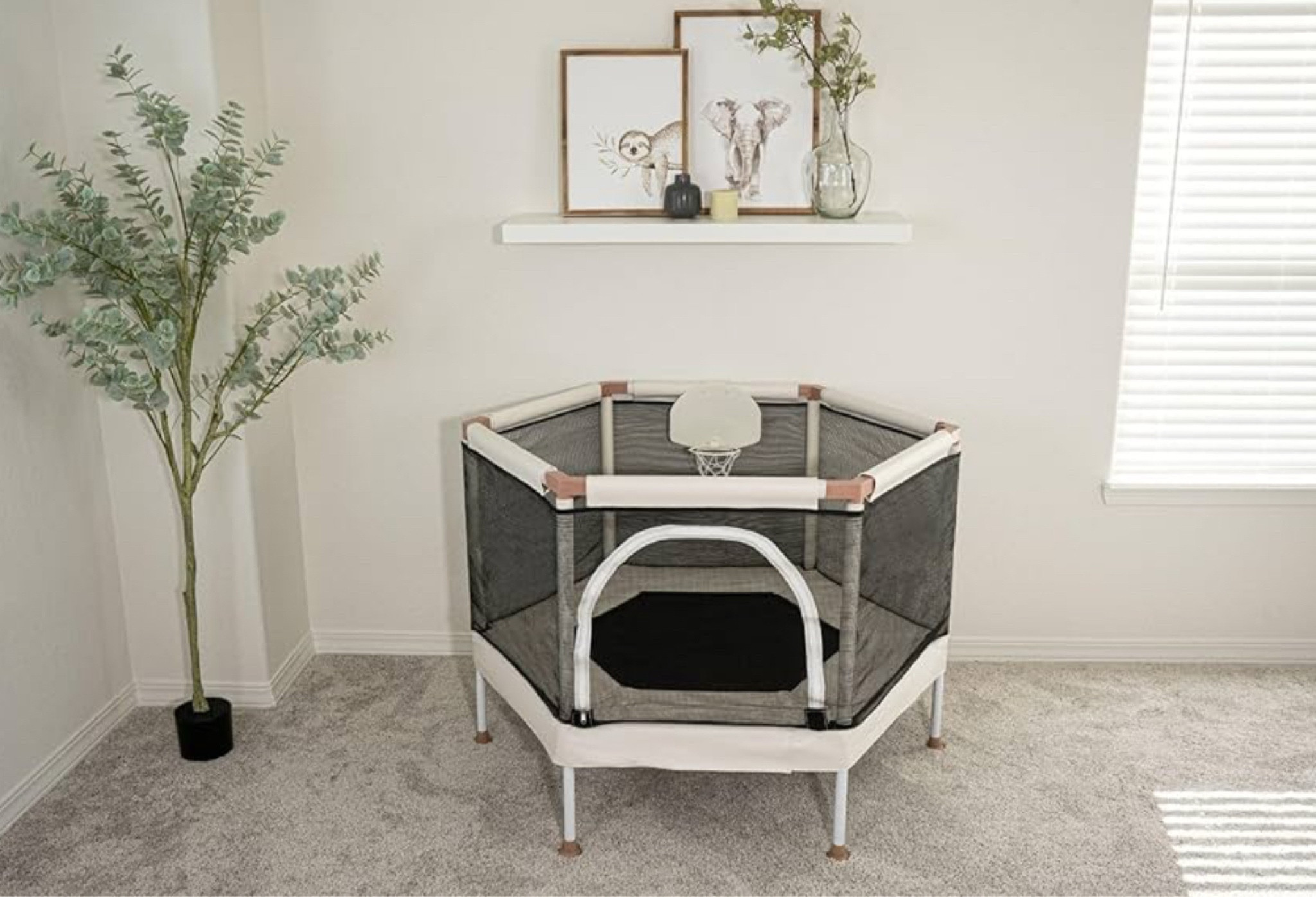 Toddler trampoline — love the cream aesthetic & enclosed safety design 🫶🏽

#LTKKids #LTKGiftGuide #LTKHome