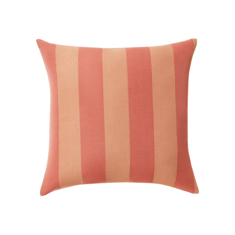 Beautiful 18" x 18" Decorative Outdoor Pillow by Drew Barrymore, Coral Stripe | Walmart (US)