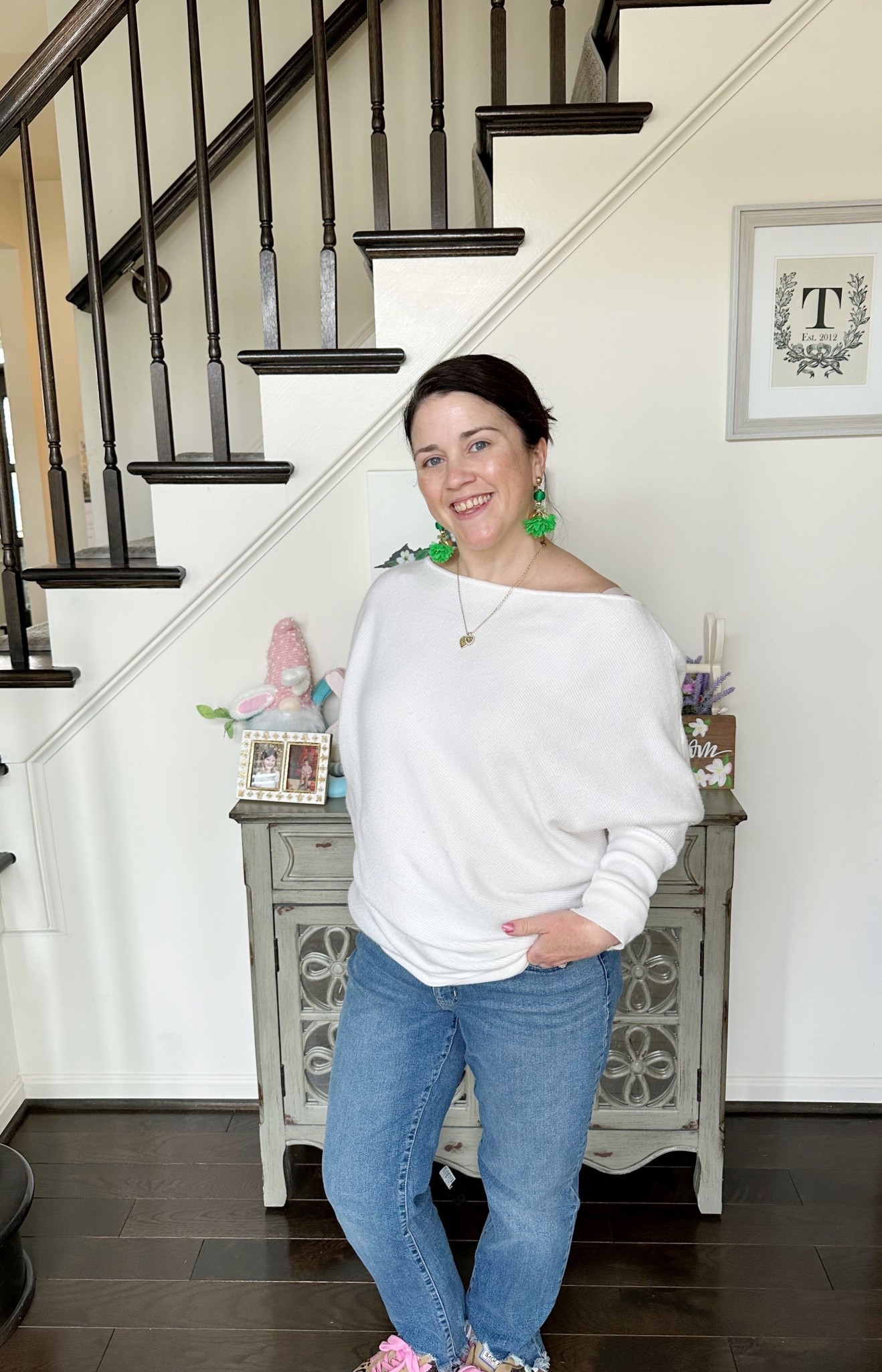 Raise your hand if you’ve been personally victimized by this weather layer! It’s cold! It’s hot! It’s raining! It’s snowing! It’s tornado-ing! My sinuses have had ENOUGH. At least I have some cute sweaters to get me through it. 🙏🏻 #blessed 

#LTKootd #LTKSeasonal #LTKmomlife