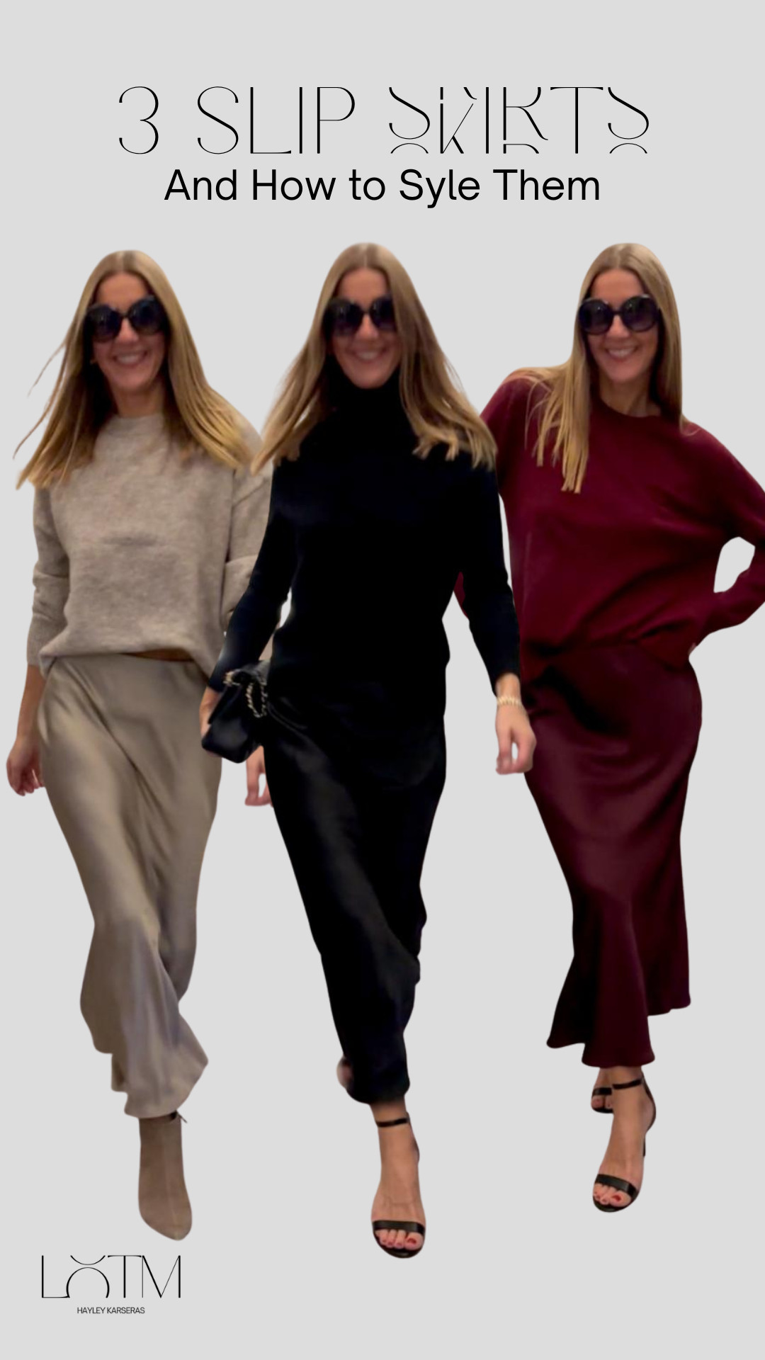 3 different slip skirts and how to style them!  

 #LTKwinter #LTKfestive #LTKstyletip