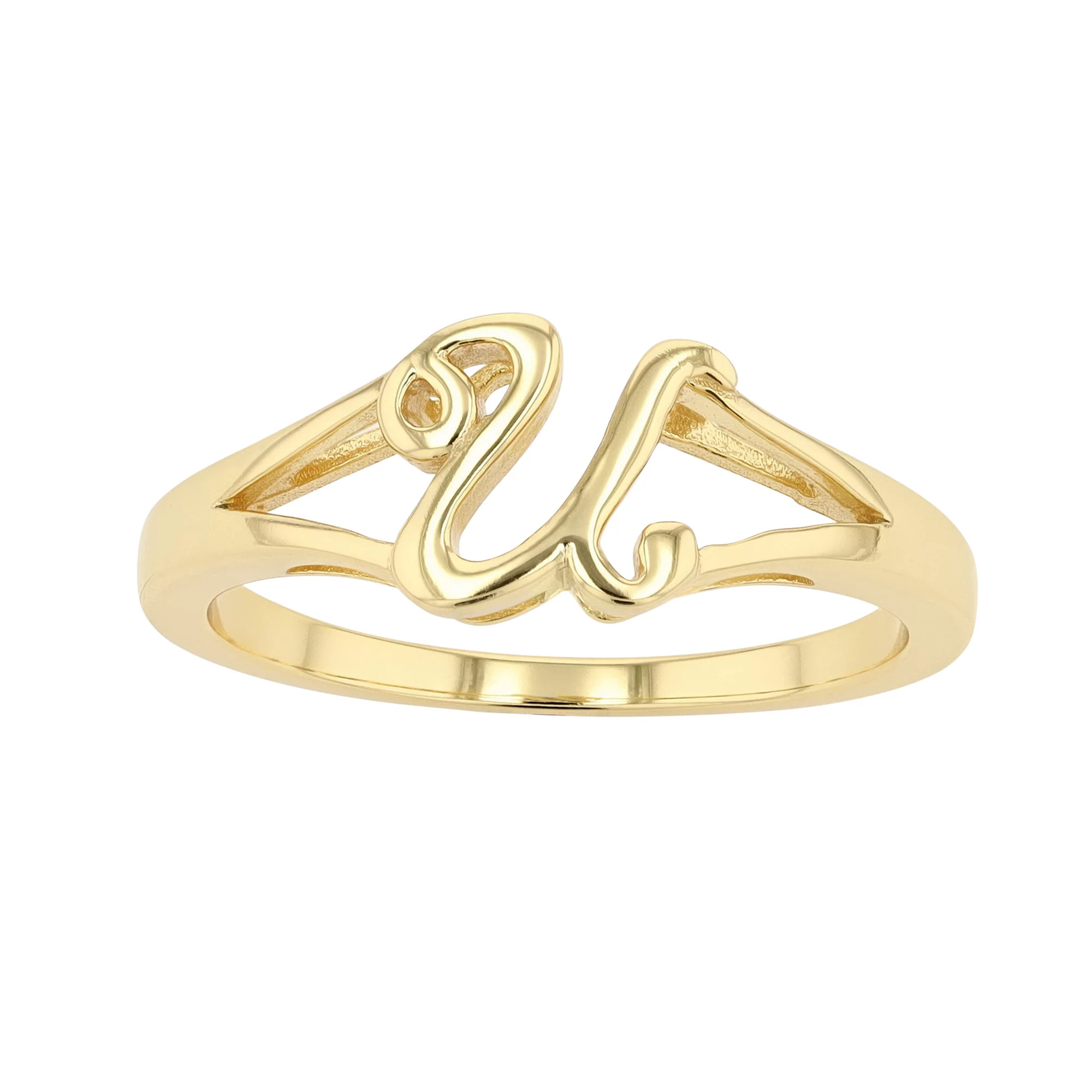 Traditions Jewelry Company 18k Gold Over Silver Script Initial Ring | Kohl's