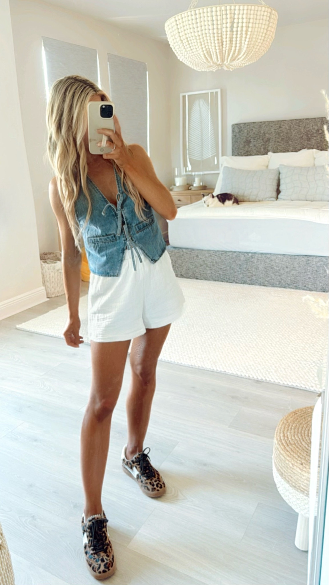 Casual Summer Outfit styled with high rise white linen shorts + denim front tie vest + leopard sneakers from Amazon!

Casual outfit, summer casual outfit, casual fall outfit, fall casual outfit, white linen shorts outfit, white linen pants, high rise shorts, high waisted shorts, pull on shorts, white shorts, denim vest styled, denim vest outfit, front tie top, front tie vest, front tie top outfit, Amazon outfit, affordable outfit, trendy outfit, summer trends, fall trends, leopard shoes, leopard sneakers, leopard print shoes, leopard print sneakers, dolce vita shoes, sambas, gazelles 

#LTKStyleTip #LTKFindsUnder50 #LTKBacktoSchool