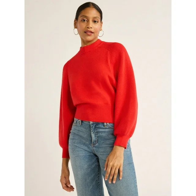 Scoop Women's Saddle Shoulder Sweater, Midweight, Sizes XS-XXL | Walmart (US)