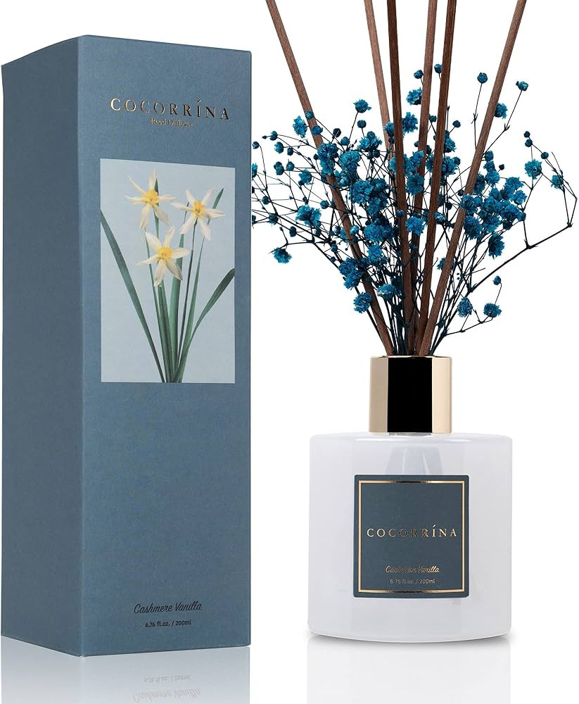 Cocorrína Premium Reed Diffuser Set with Preserved Baby's Breath & Cotton Stick Cashmere Vanilla... | Amazon (US)