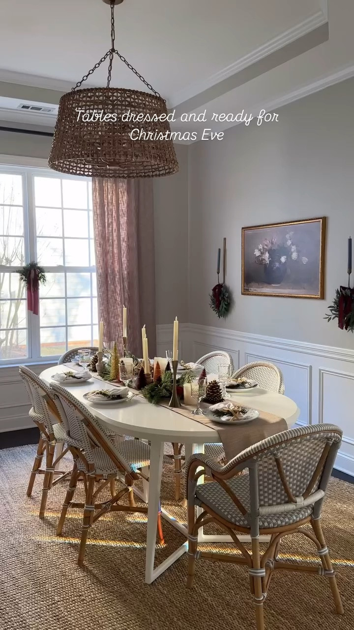 Tables dressed for Christmas Eve. #hosted #hostess 

#LTKSeasonal #LTKHome #LTKHoliday