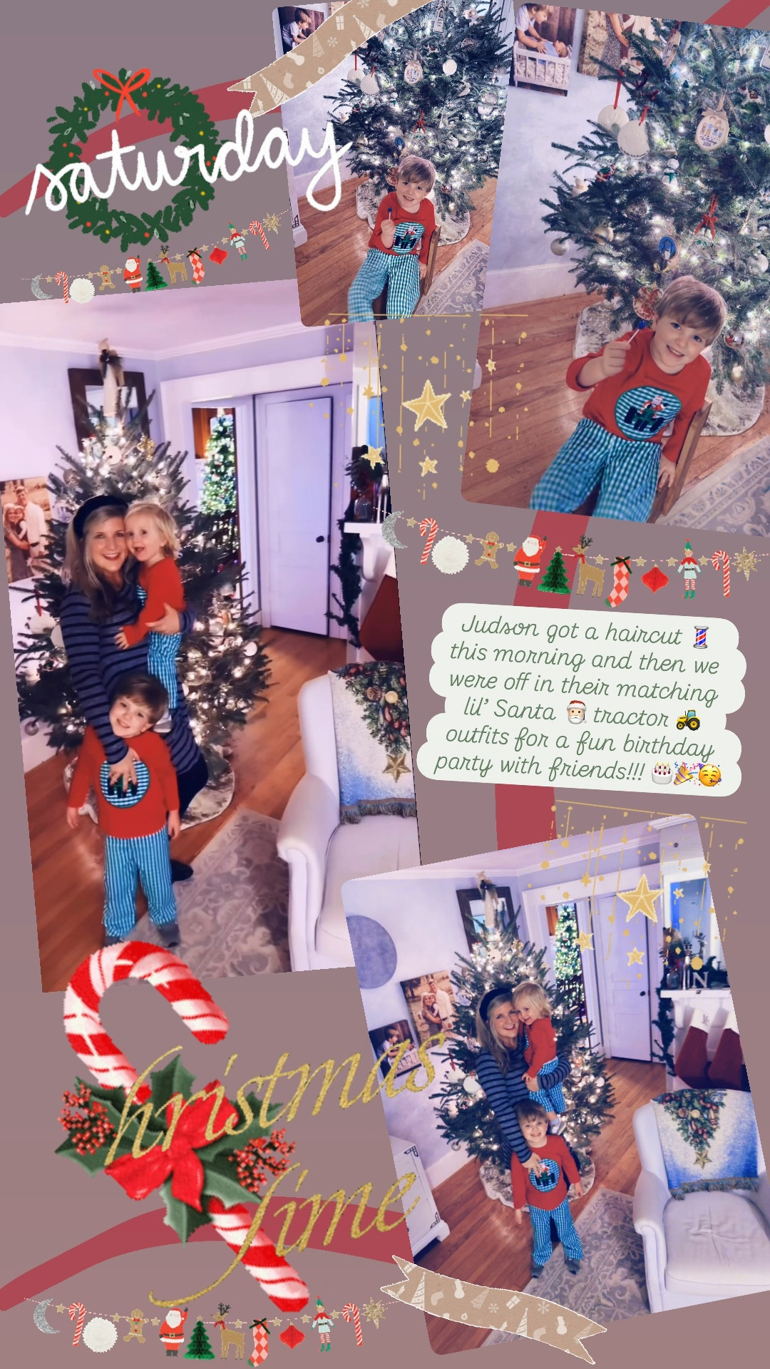 Judson got a haircut 💈 this morning and then we were off in their matching lil’ Santa 🎅🏻 tractor 🚜 outfits for a fun birthday party with friends!!! 🎂🎉🥳

#LTKHoliday #LTKdayinmylife #LTKmomlife