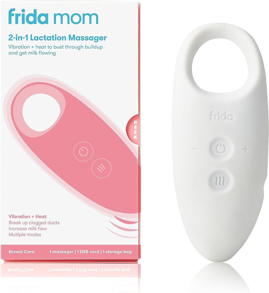 Frida Mom 2-in-1 Lactation Massager - Multiple Modes of Heat + Vibration for Clogged Milk Ducts, ... | Amazon (US)