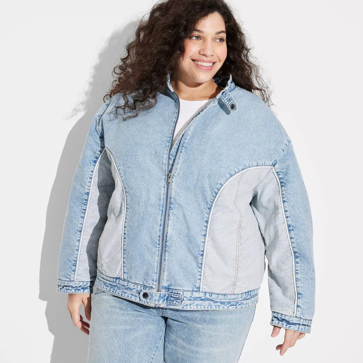Women's Denim Bomber Jacket - Wild Fable™ Blue Denim | Target