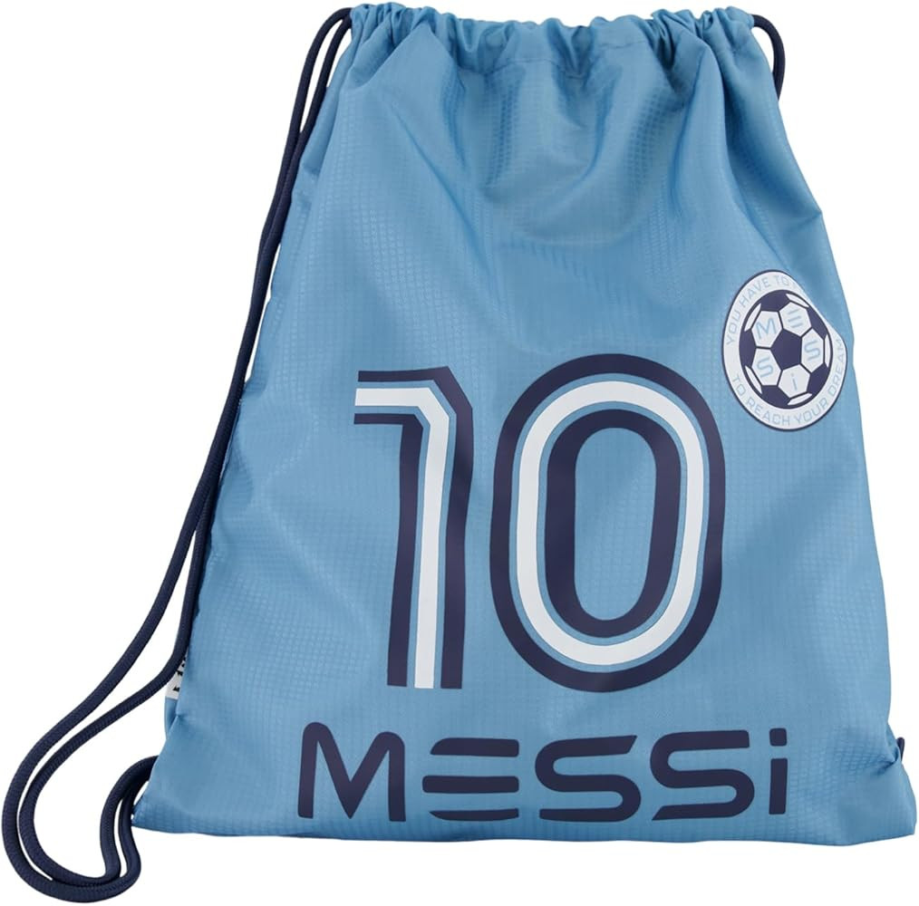 Messi Boys' Lifestyle Drawstring Bag, Side Pocket & Comfortable Straps, Argentina Blue, One Size | Amazon (US)