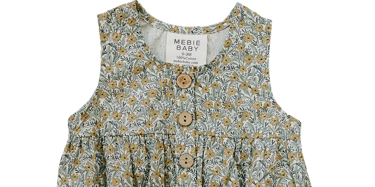Golden Meadow Bubble Romper | Mebie Baby