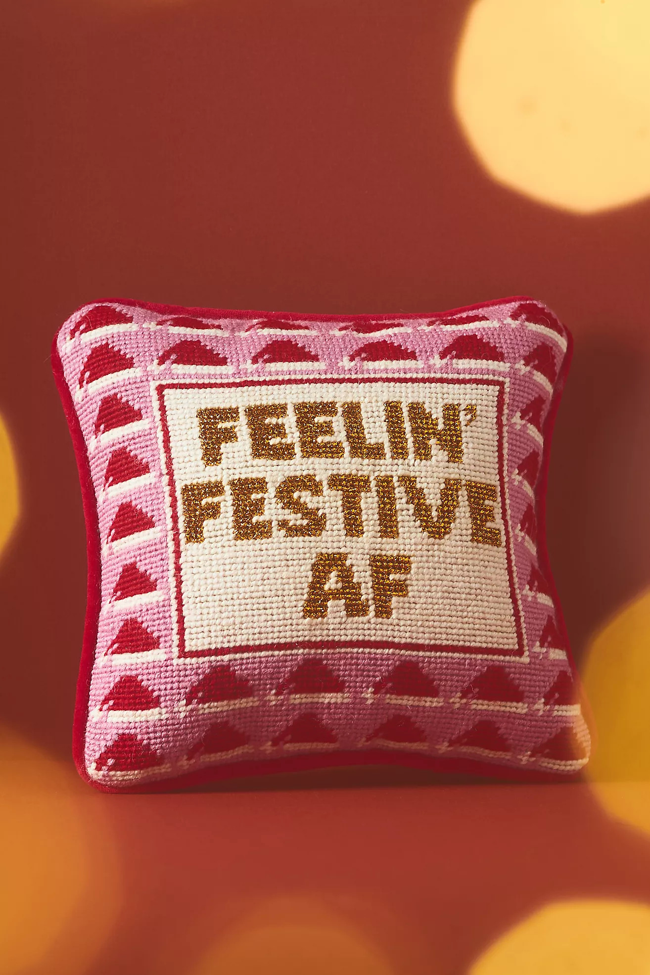 Furbish Studio Holiday Petite Needlepoint Pillow | Anthropologie (US)