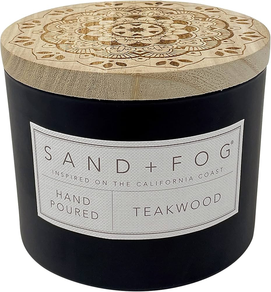 Sand + Fog Scented Candle - Teakwood – Additional Scents and Sizes – 100% Cotton Lead-Free Wi... | Amazon (US)
