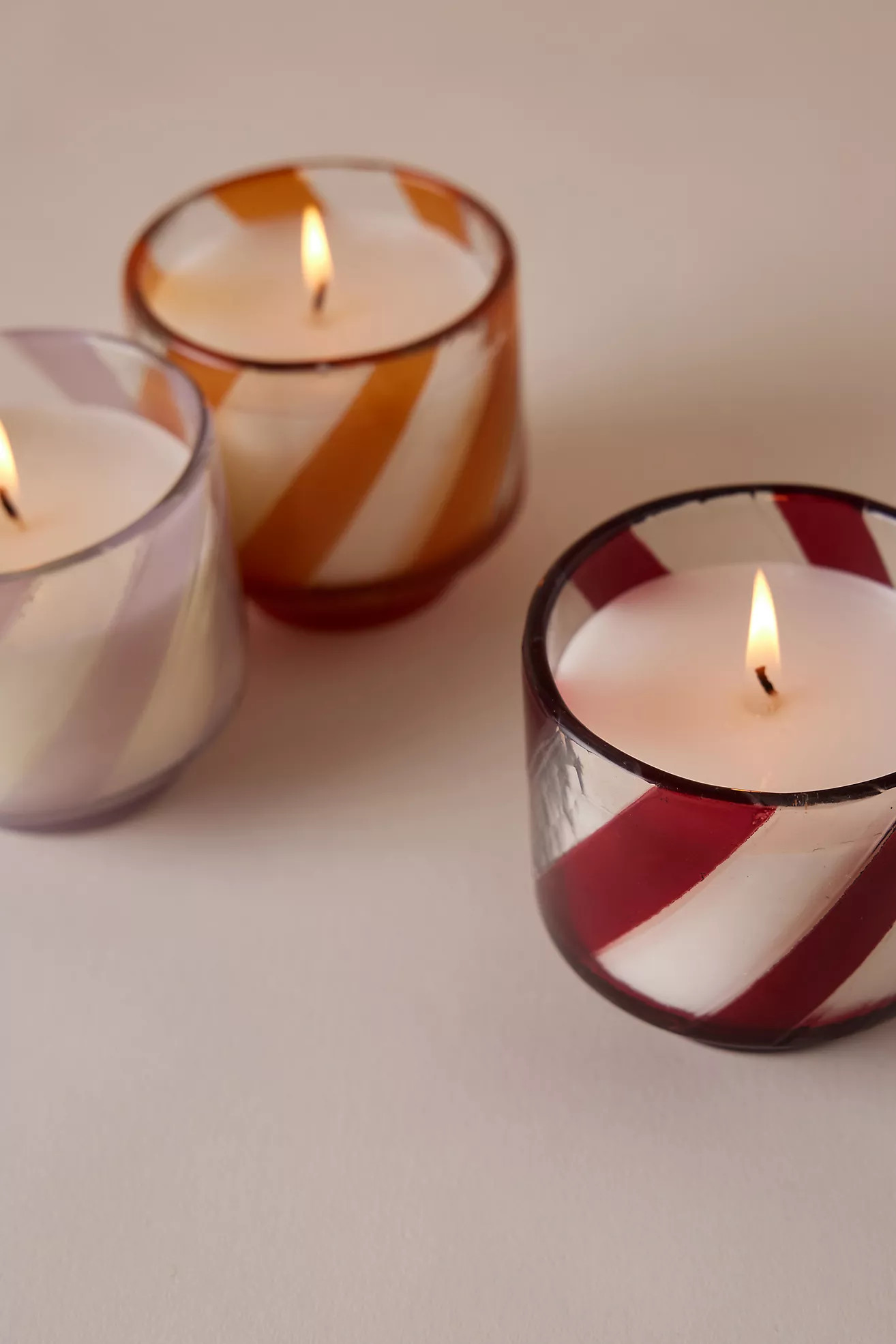 Round Stripe Glass Candle | Anthropologie (UK)