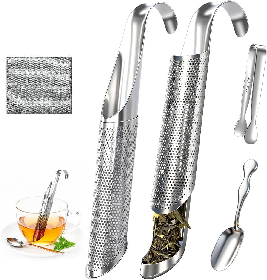 2 Pcs Tea Infuser, Tea Diffusers for Loose Tea with Teaspoon Tea-tweezers Steel Wire Cloth, for A... | Amazon (US)