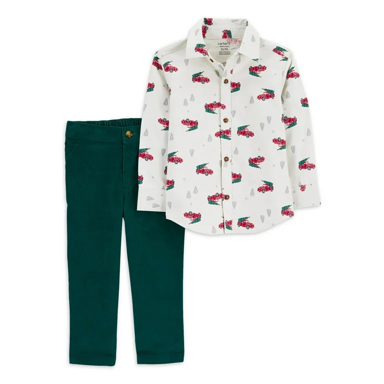 Carter's Child of Mine Toddler Boy Holiday Outfit Set, 2 Piece, Sizes 2T-5T - Walmart.com | Walmart (US)