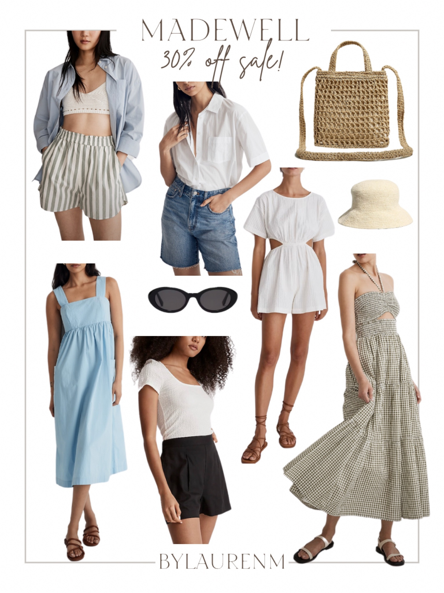 30% off Madewell sale! New Madewell arrivals! Striped shorts, woven crossbody, sundresses, summer dresses, linen shorts, bucket hat. 

#LTKunder100 #LTKsalealert