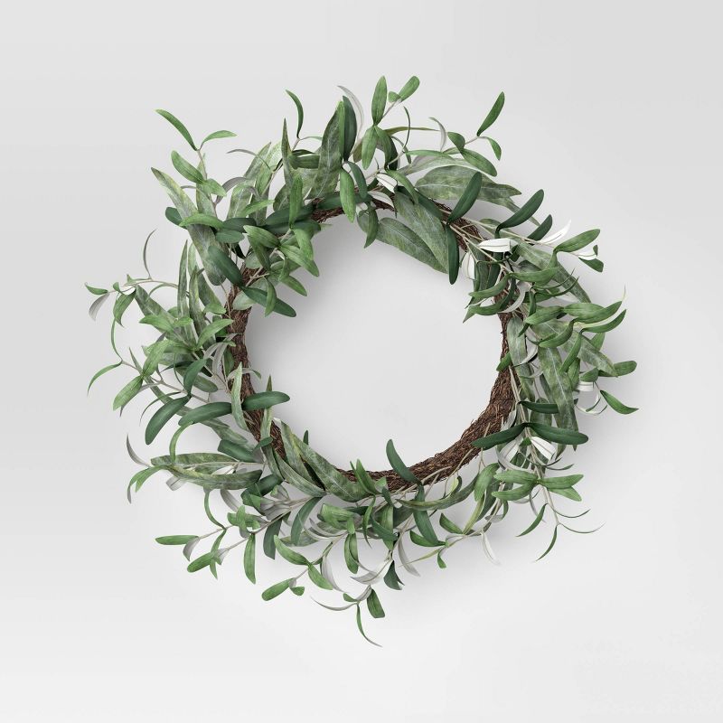 26" Artificial Eucalyptus Wreath Green - Threshold™ | Target