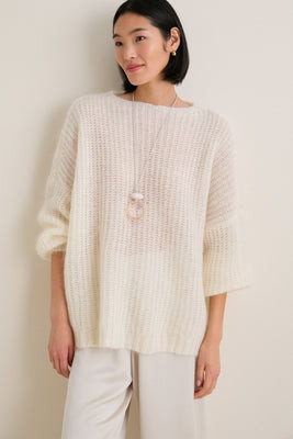 Ivory Mohair Francine Crewneck | Tuckernuck (US)