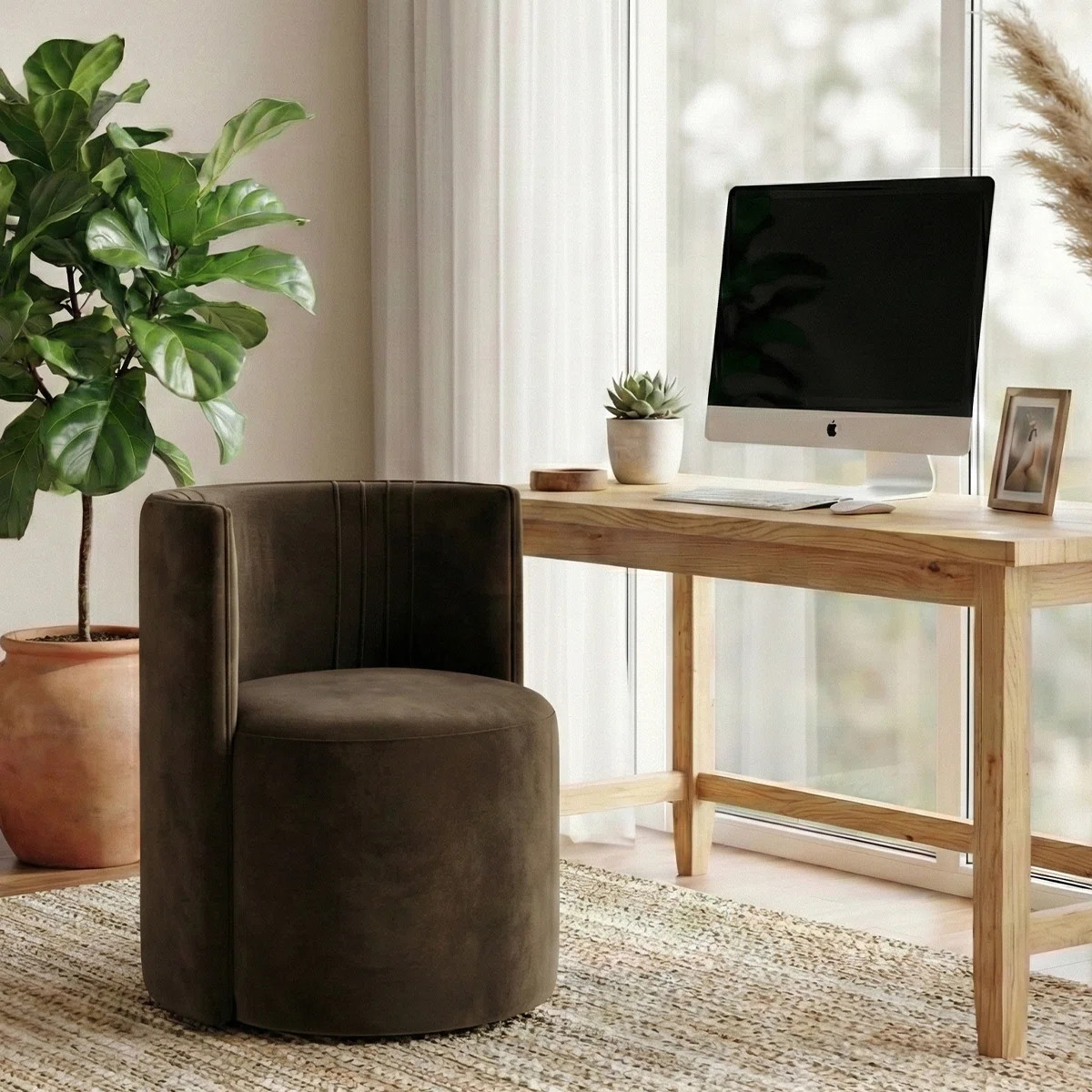 Modern Swivel Office Chair With Universal Wheels | Wayfair North America