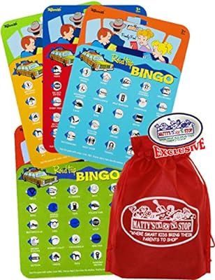 Toysmith Road Trip Bingo Cards Red, Blue, Green & Orange Gift Set Travel Bundle with Bonus Matty'... | Amazon (US)