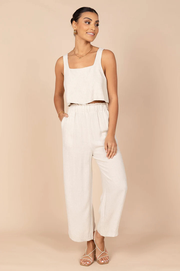 Eleanor High Waisted Pants - Beige | Petal & Pup (US)