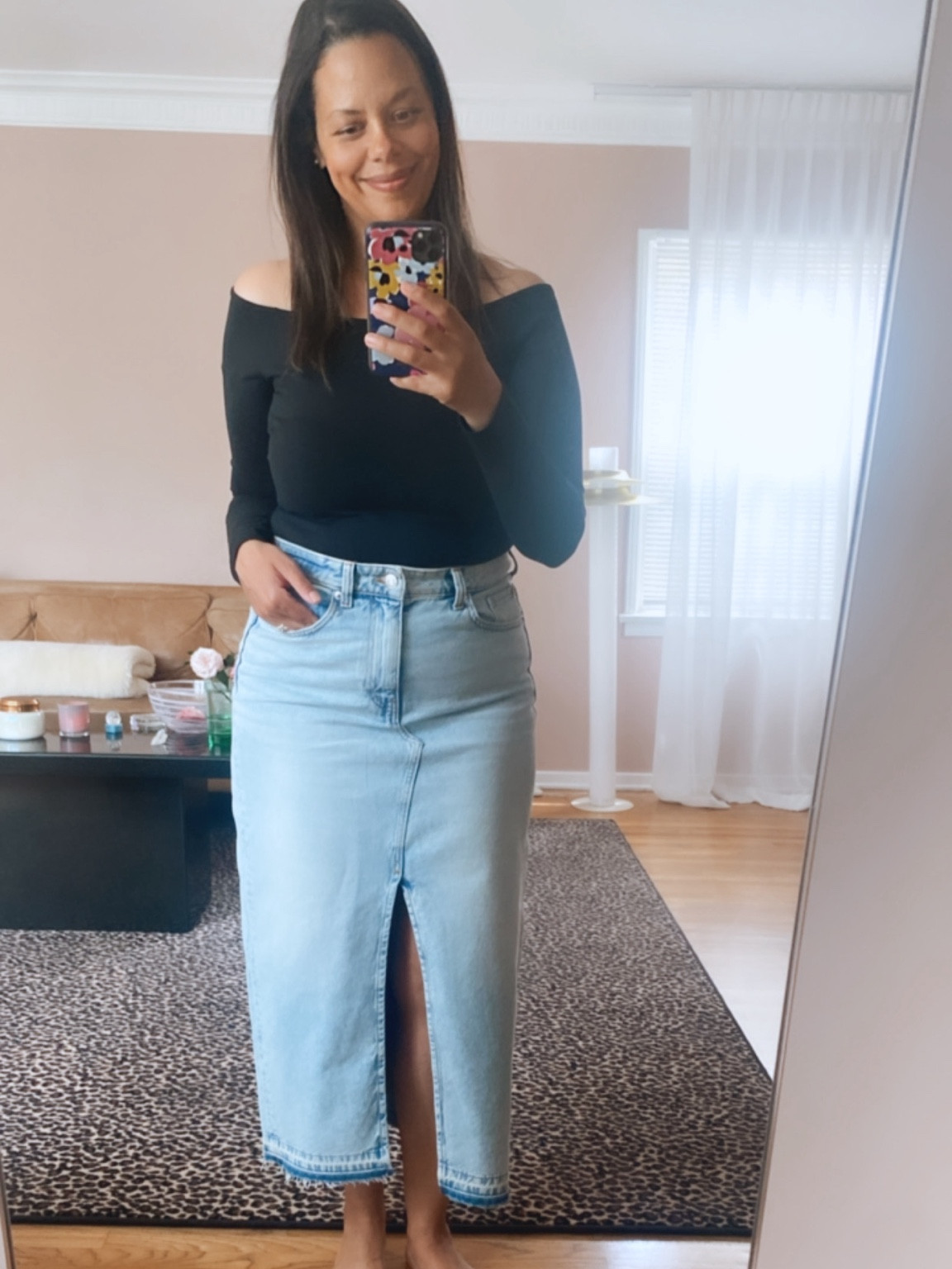 Jcrew Top Spring Sale | Off-The Shoulder Top | Denim Skirt | Elevated Basics | Minimalist Wardrobe | wearing  a medium in both!

#LTKsalealert #LTKfindsunder50 #LTKstyletip