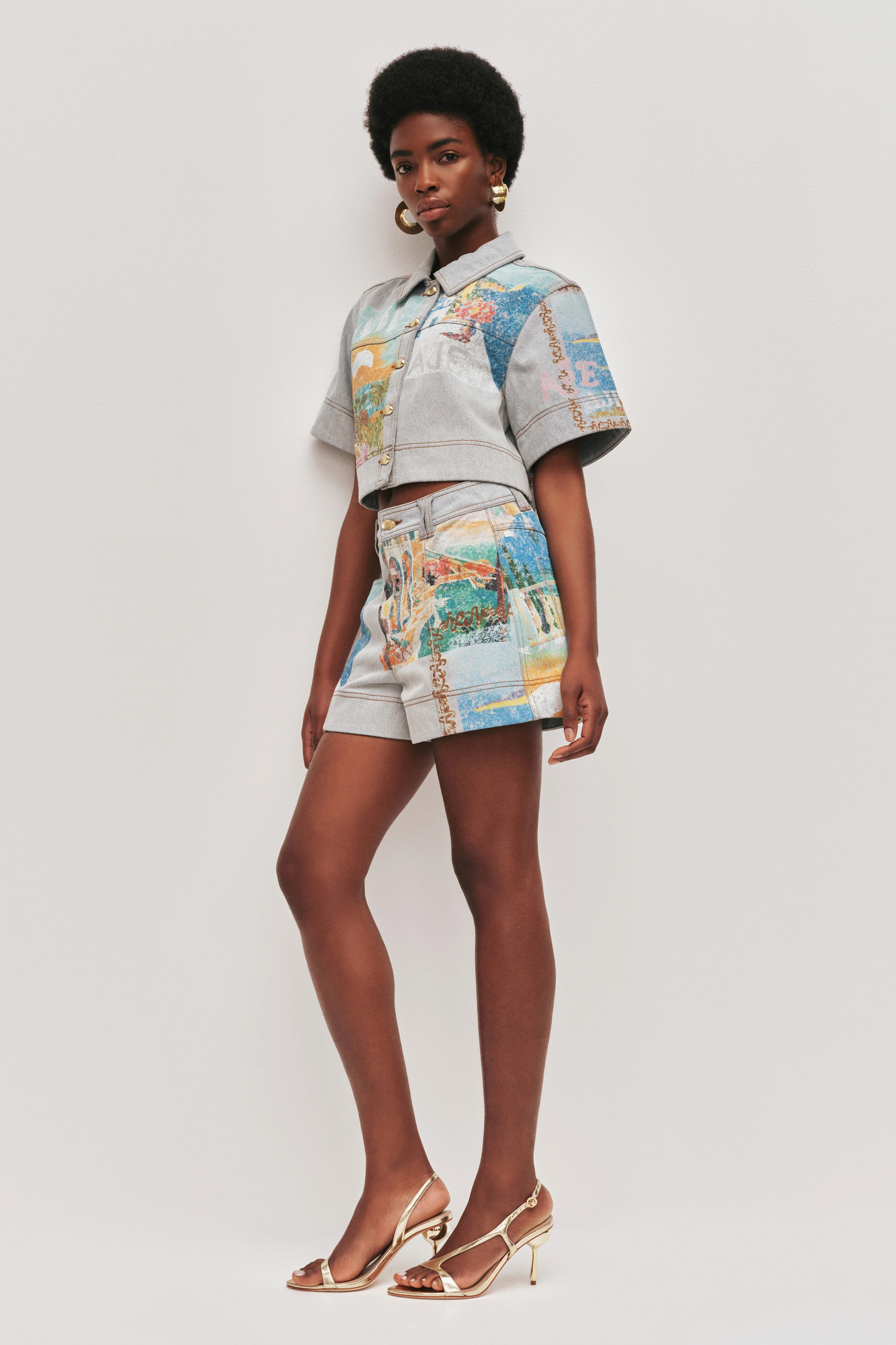 Mae Cropped Denim Shirt | aje. (Australia and New Zealand)