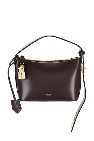 VERAFIED Mini Hobo Bag in Chocolate & Gold from Revolve.com | Revolve Clothing (Global)