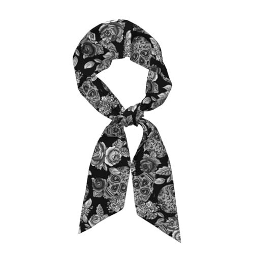FYQZVI Skull Purse Scarf Handbags For Women Scarfs Bags Band Hair Neck Scarves Silky Long Thin Satin Headscarf Fashio | Amazon (US)