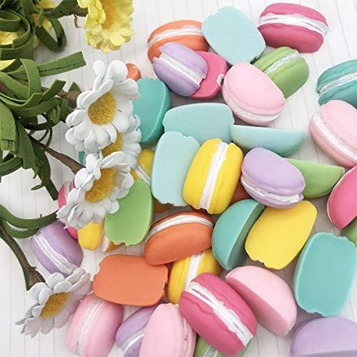 DIYstore 40 Pcs Resin Slime Flatback Cabochons Half Macaron Miniature Cake Simulation for Charms ... | Amazon (US)