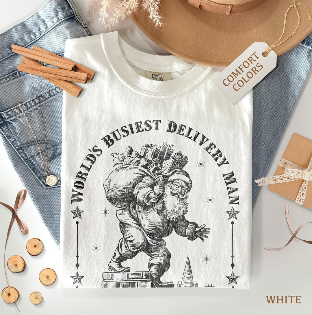Santa Shirt Comfort Colors® Vintage Christmas Shirt Retro Santa Claus Delivery Service, Xmas Men... | Etsy (US)