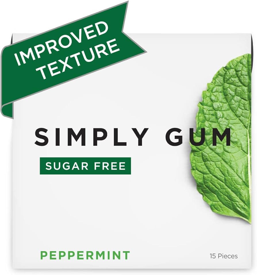 Simply Gum Sugar Free Chewing Gum (15 Count (Pack of 6), Peppermint) | Amazon (US)