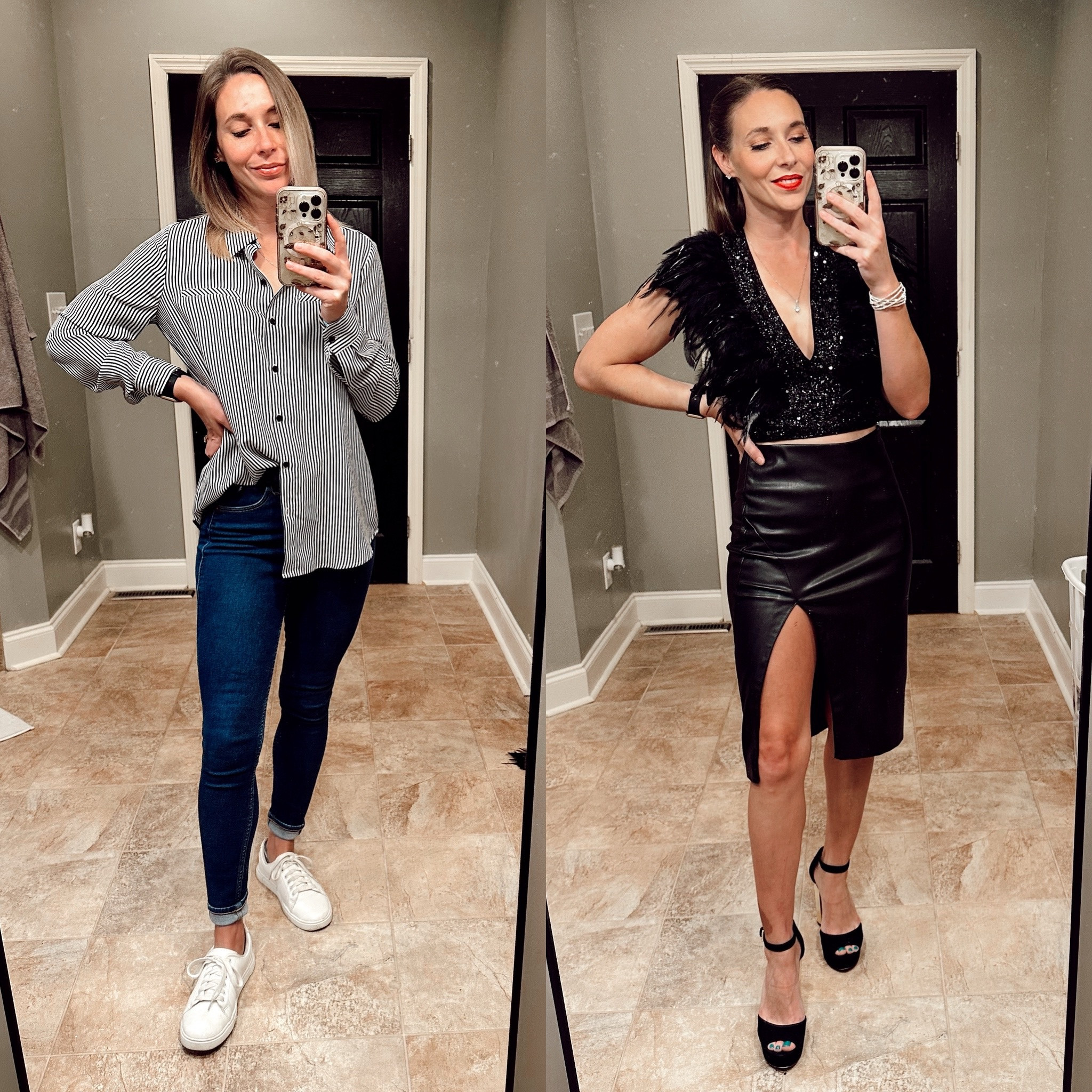 Day ➡️ Night 
Subbed at the kids school today and we’re heading to an Edgar Allan Poe Speakeasy event tonight. ♥️  

#LTKparties #LTKstyletip #LTKworkwear