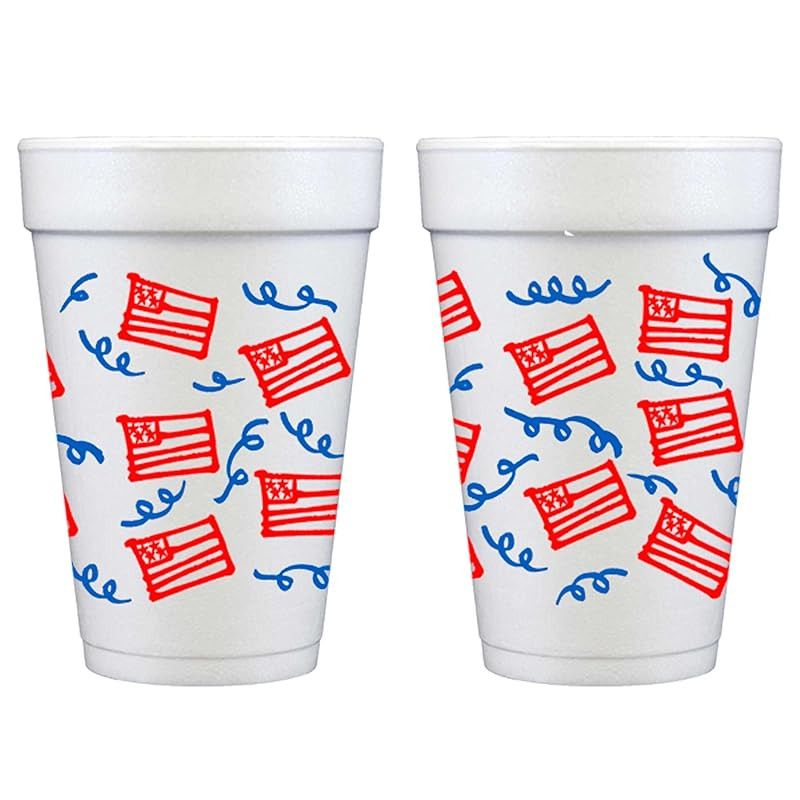 American Flag Wrap/4th of July Disposible Foam Cup (10 cup pack) | Amazon (US)